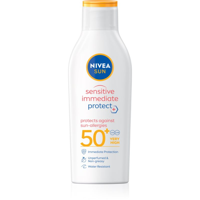 NIVEA SUN Sensitive Immediate mléko na opalování pro citlivou pokožku SPF 50+ 200 ml
