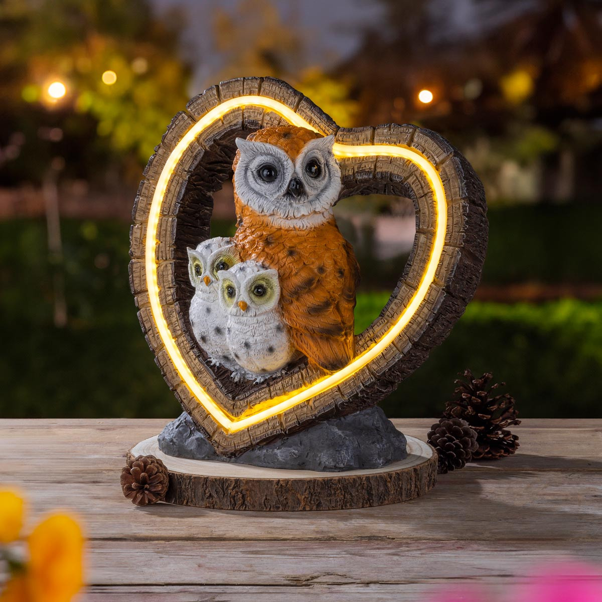 Haushalt international Solární dekorace Soví rodinka