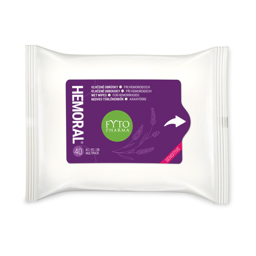 Hemoral vlhčené hygienické ubrousky při hemoroidech 40ks Fytopharma