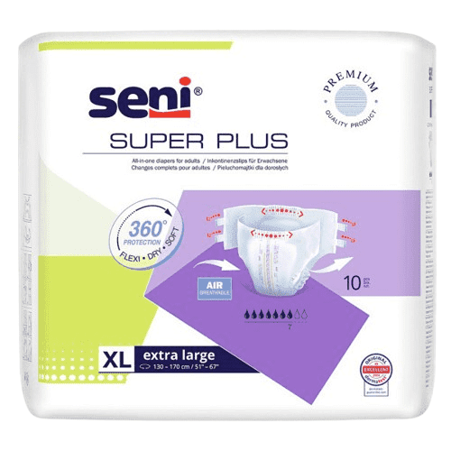 SENI SUPER PLUS X-LARGE KALHOTKY ABSORPČNÍ PRODYŠNÉ NOČNÍ, BOKY 130-170CM,