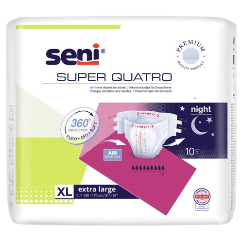 SENI SUPER QUATRO X-LARGE KALHOTKY ABSORPČNÍ PRODYŠNÉ EXTRA SAVÉ, BOKY 130-1