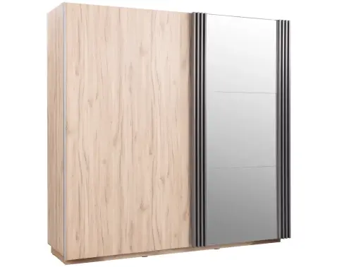 Šatní skříň s posuvnými dveřmi Almo, 215 cm, dub estana/antracit