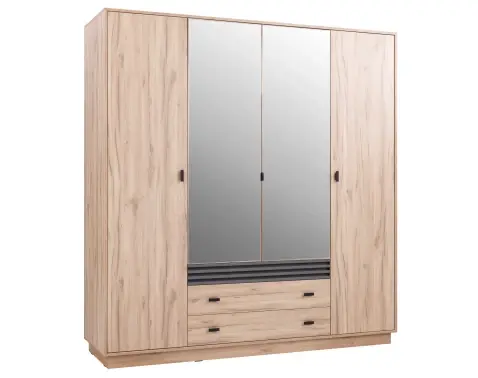 Šatní skříň s otočnými dveřmi Almo, 200 cm, dub estana/antracit