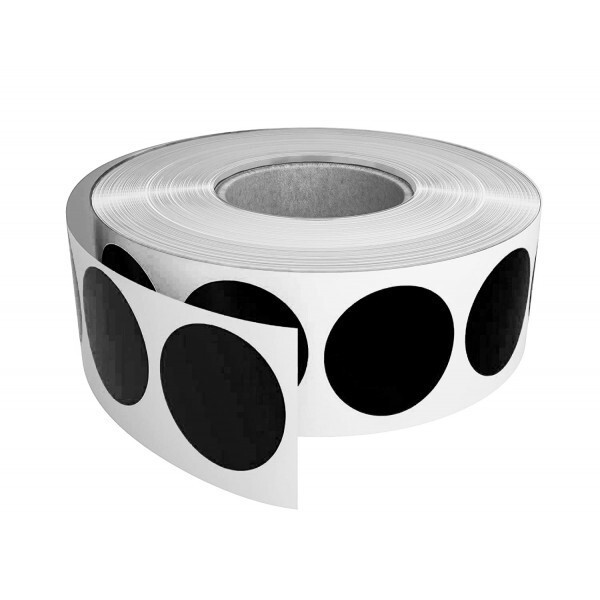 Samolepicí etikety kulaté 20 mm, 2000 ks, černé papírové pro TTR, role