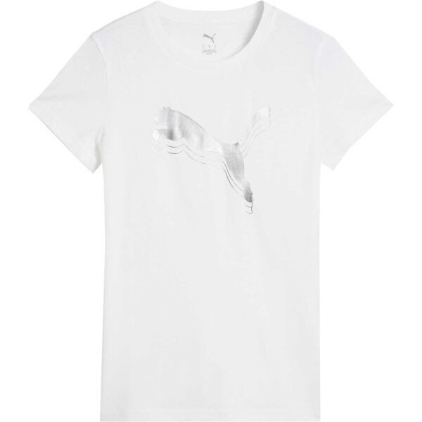 Puma ESSENTIALS METALLIC TEE Dámské triko, bílá, velikost