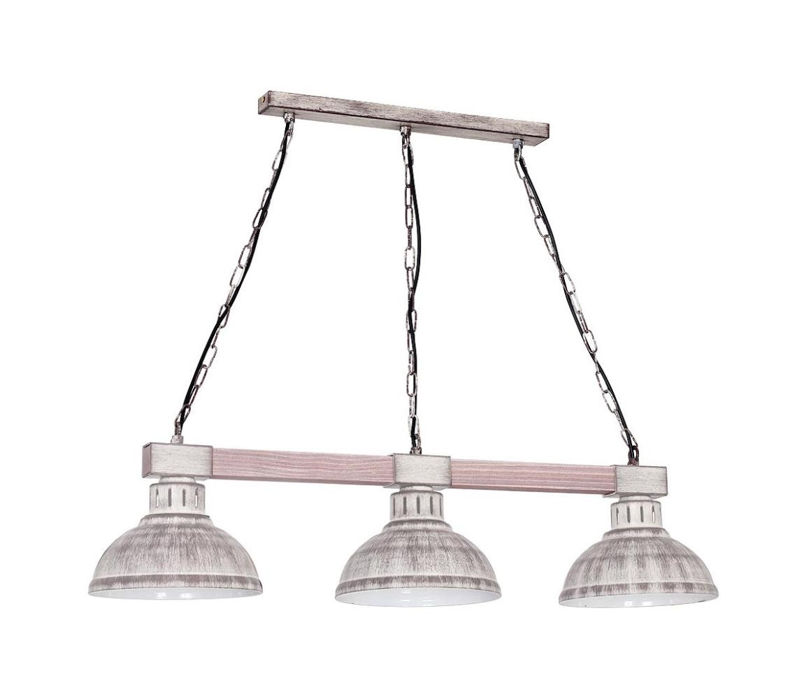 Lustr na řetězu HAKON 3xE27/60W/230V světlá