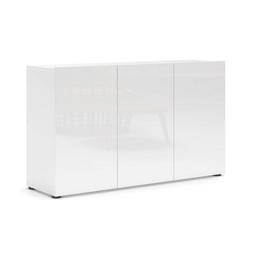 home24 ŠIROKÁ KOMODA, vysoce lesklá bílá, 135/79/38 cm