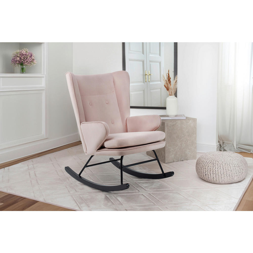 XXXL HOUPACÍ ŽIDLE, dřevo, kov, textil, starorůžová