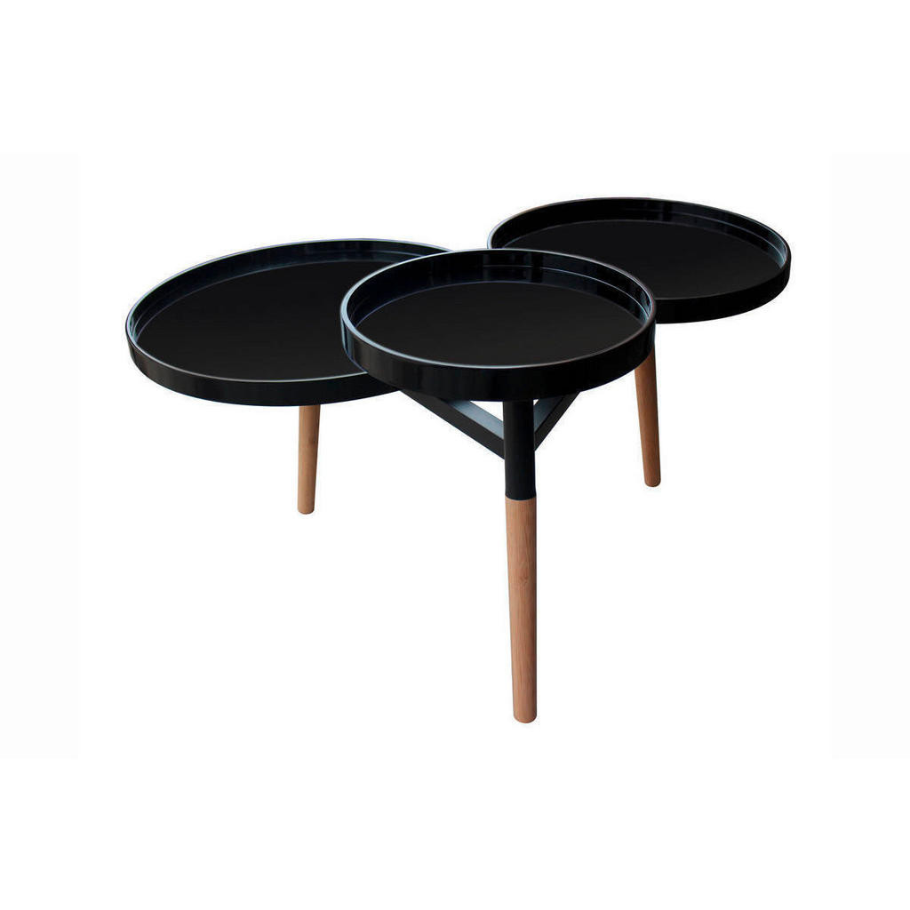 XXXL ODKLÁDACÍ STOLEK, bambus, černá