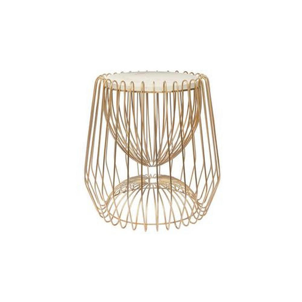 XXXL ODKLÁDACÍ STOLEK, bílá, barvy mosazi