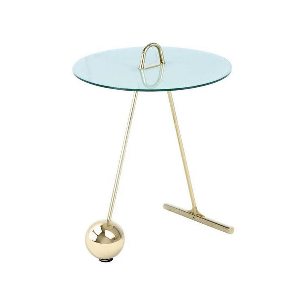 XXXL ODKLÁDACÍ STOLEK, bílá, barvy zlata