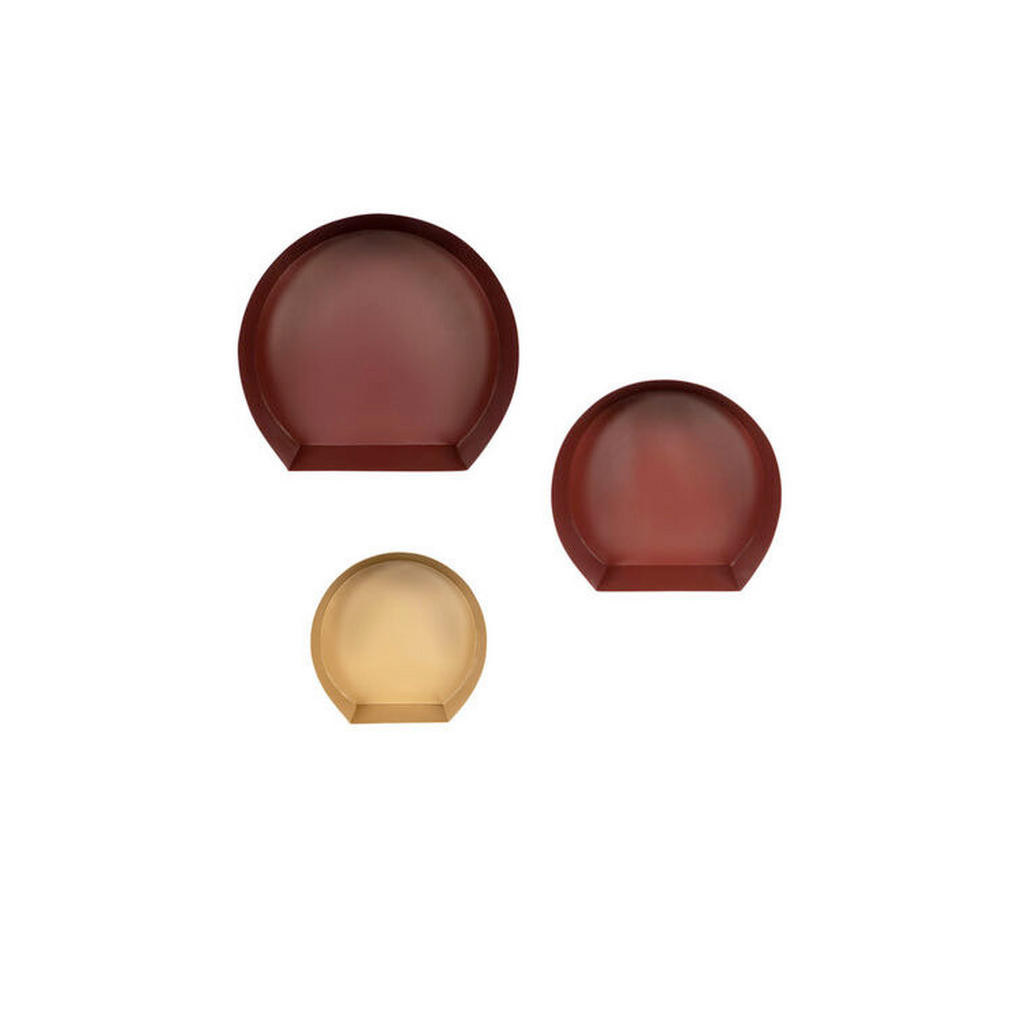 XXXL SADA NÁSTĚNNÝCH REGÁLŮ, barvy zlata, bordeaux, tmavě červená