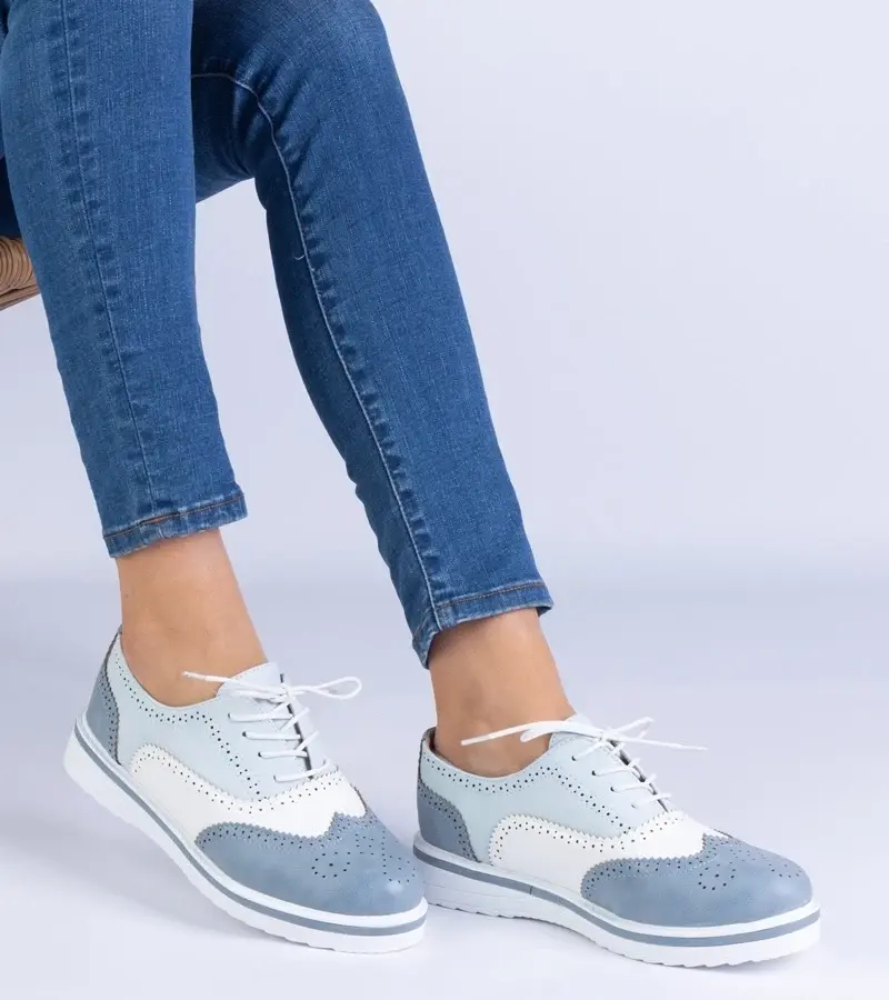 marka niezdefiniowana Blue classic oxford shoes Toddi