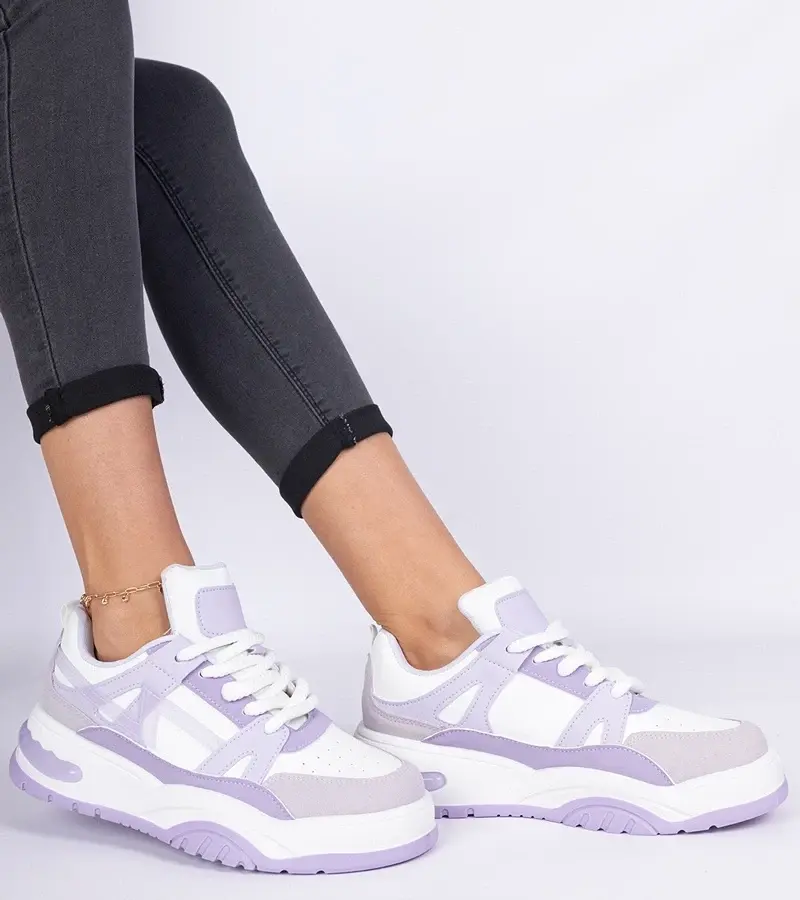 marka niezdefiniowana Purple sneakers with thick laces Luciana