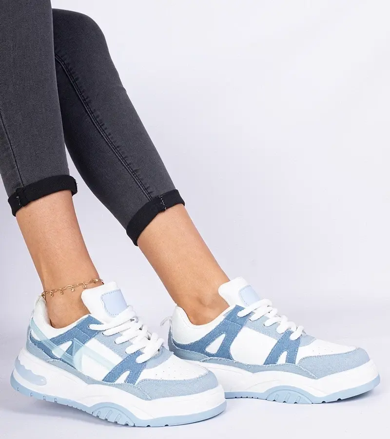marka niezdefiniowana Denim sneakers with thick laces Luciana