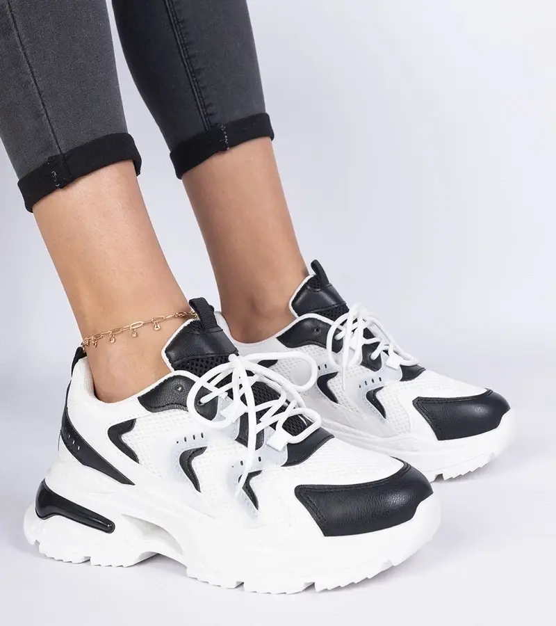 marka niezdefiniowana Black-and-white women's sports sneakers Lamula