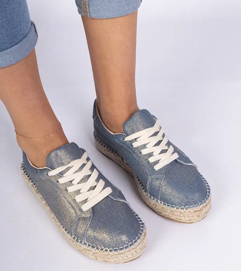 marka niezdefiniowana Blue shiny espadrilles Werkato