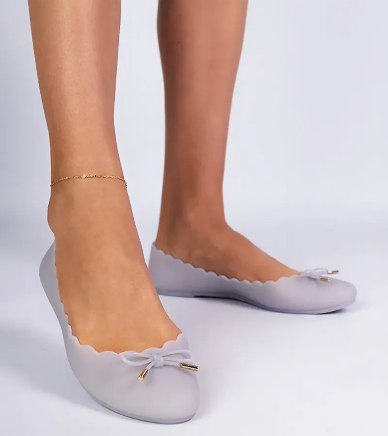 marka niezdefiniowana Gray ballerinas Melissies with a bow Levira
