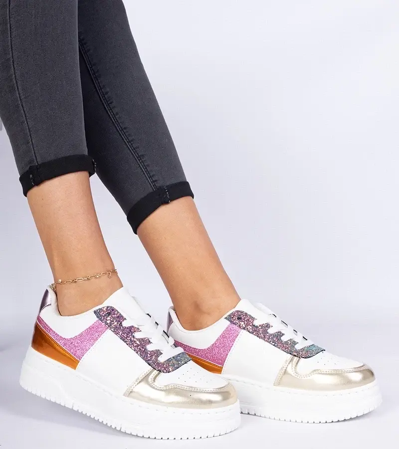 marka niezdefiniowana Multicolor women's sneakers with a thick sole Dolla