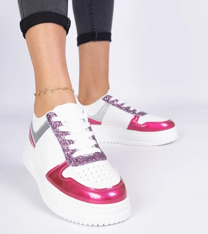 marka niezdefiniowana Pink women's sneakers with a thick sole Dolla