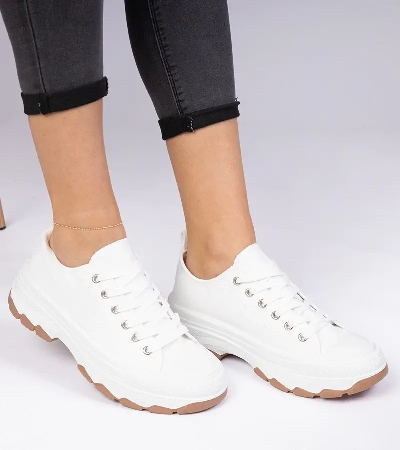 marka niezdefiniowana White classic high-soled sneakers Salsana