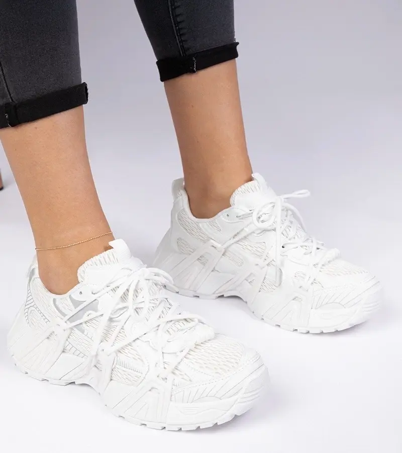 marka niezdefiniowana White stylish sneakers on a chunky sole Lukaro