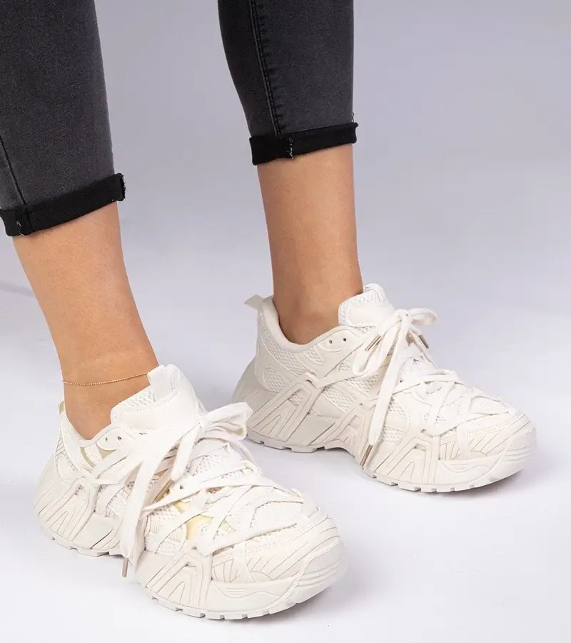 marka niezdefiniowana Beige chunky sole sneakers Telda