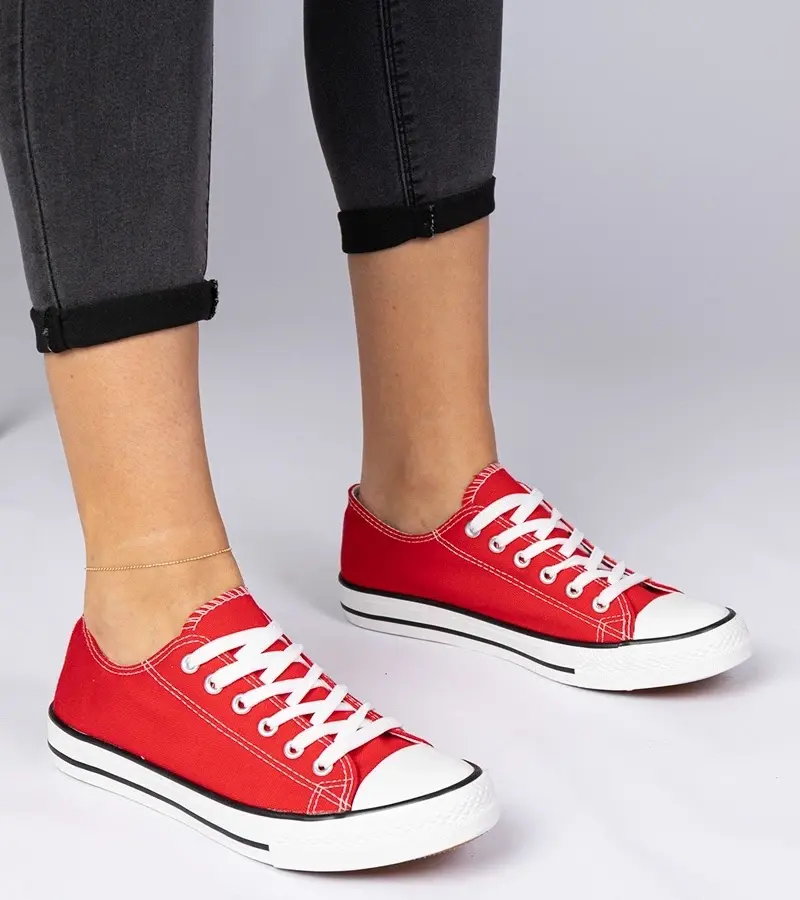 marka niezdefiniowana Red classic women's sneakers Menfis