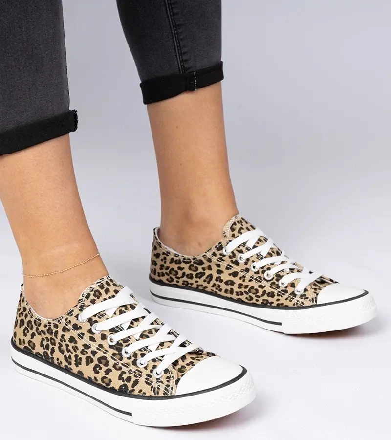 marka niezdefiniowana Leopard print classic women's sneakers Menfis