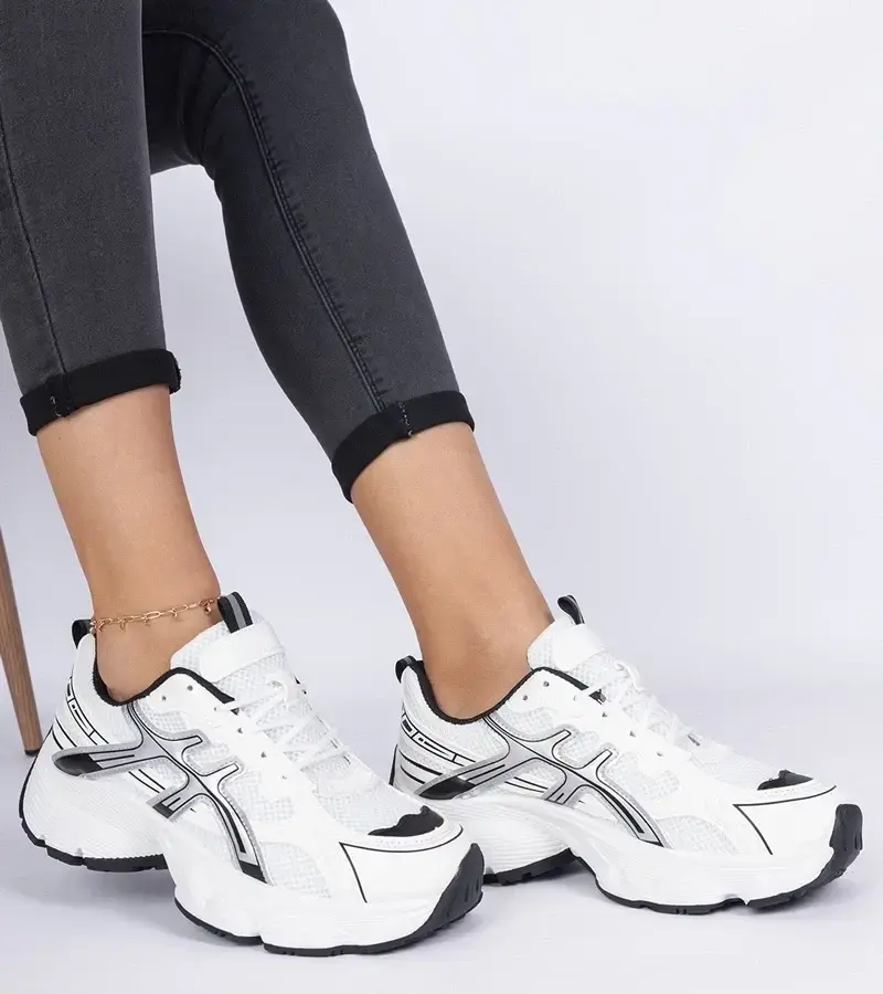 marka niezdefiniowana Black women's sneakers on a massive sole Enos