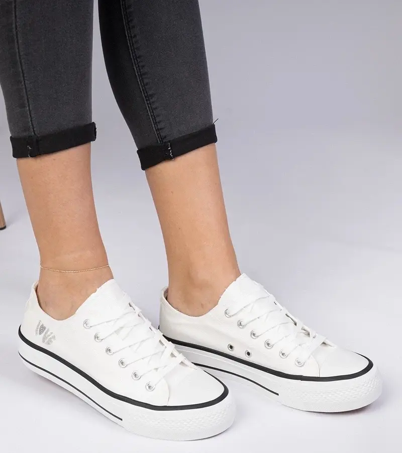 marka niezdefiniowana White classic women's sneakers Ellana