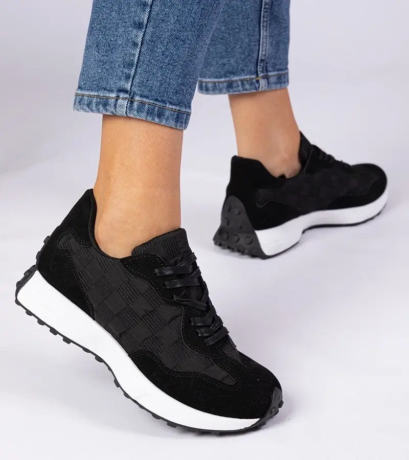 marka niezdefiniowana Black women's sporty sneakers Samara