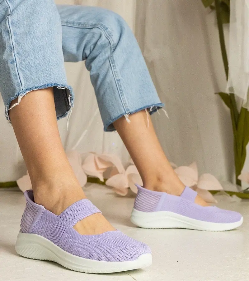 marka niezdefiniowana Purple women's slip-on sneakers with embossed sole Muratti