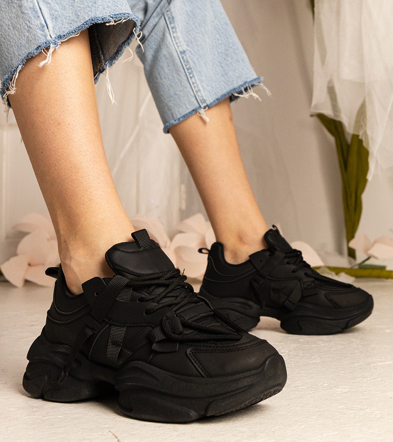 marka niezdefiniowana Black massive women's sports sneakers Zarina