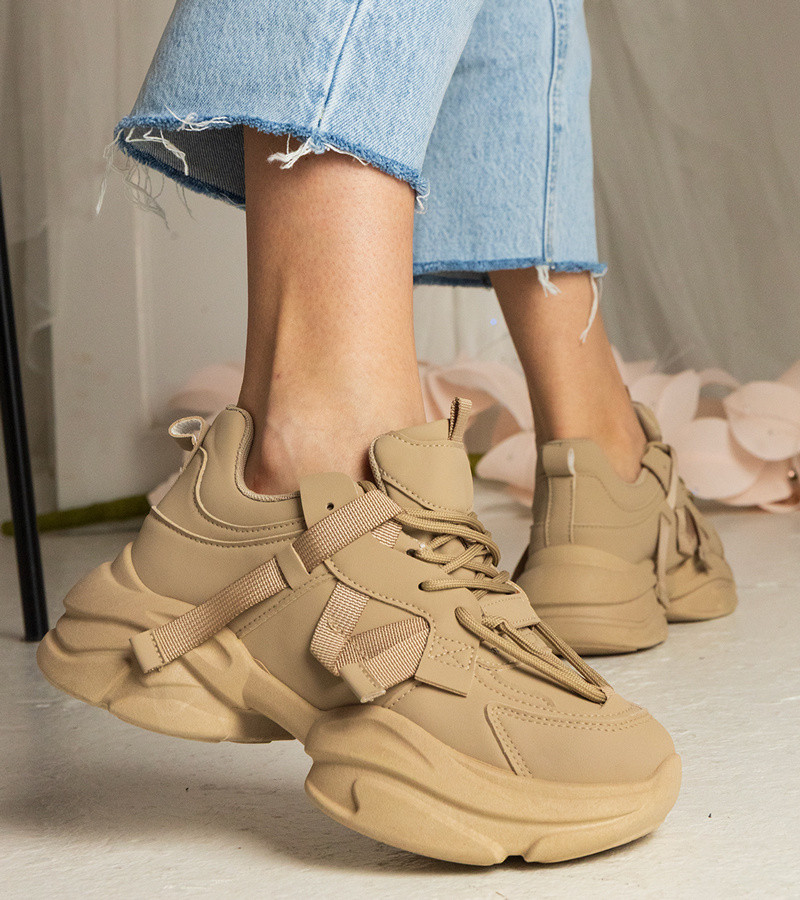 marka niezdefiniowana Brown massive women's sports sneakers Zarina