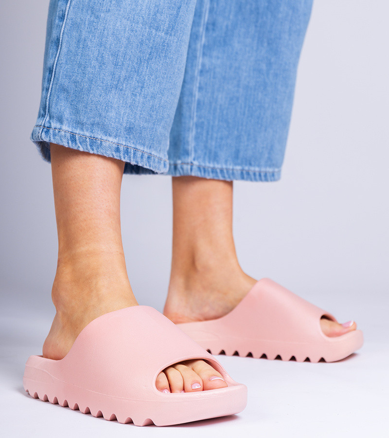 marka niezdefiniowana Pink rubber women's slides Serrano