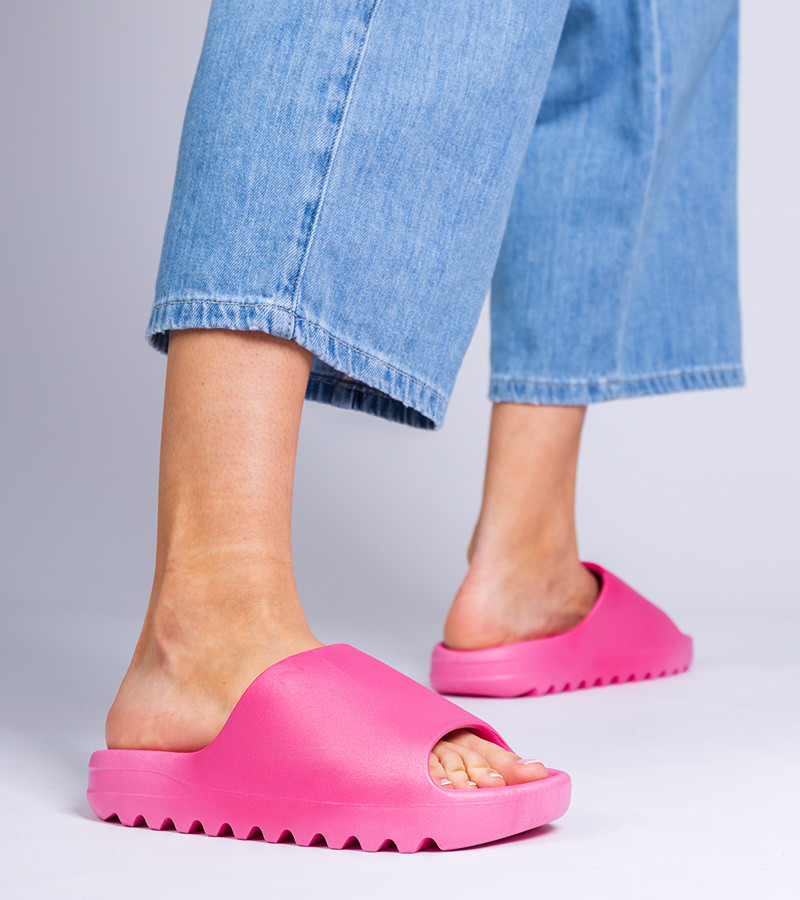 marka niezdefiniowana Fuchsia rubber women's slides Serrano