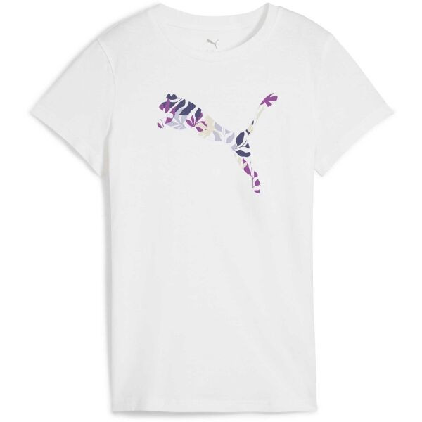 Puma GRAPHICS FLORAL CAT LOO TEE Dámské triko, bílá, velikost