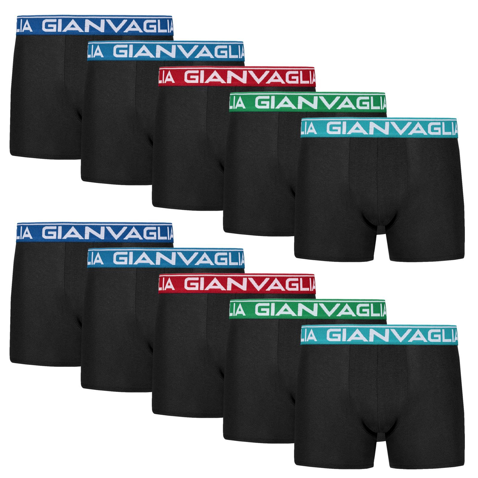 10PACK pánské boxerky Gianvaglia černé (026) L, trenky / trenýrky