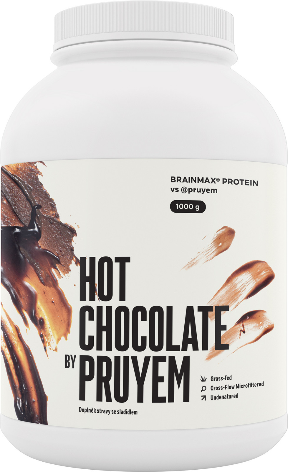 BrainMax PRUYEM Protein, Hot Chocolate, syrovátkový protein, horká čokoláda, 1000 g