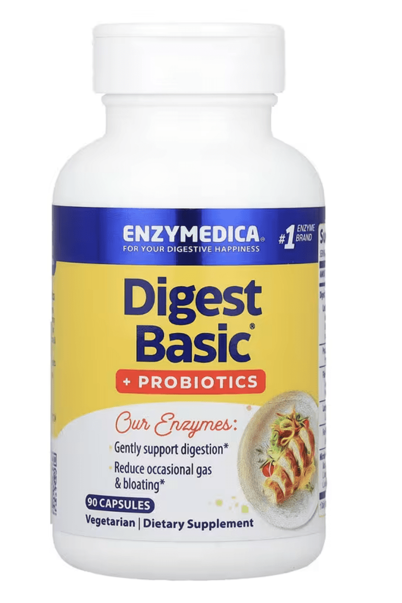 Enzymedica Digest Basic + Probiotics, Trávící enzymy s probiotiky, 90 kapslí