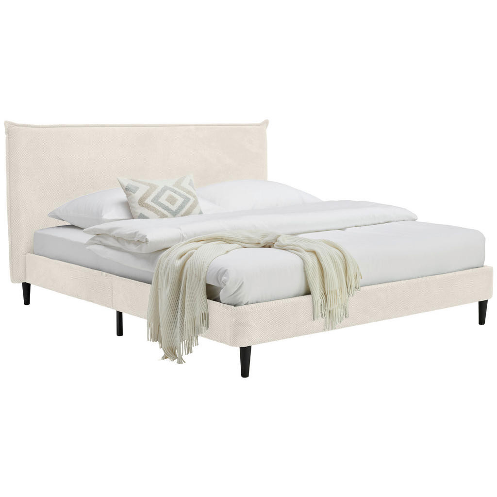 Livetastic ČALOUNĚNÁ POSTEL, 180/200 cm, dřevo, textil, krémová