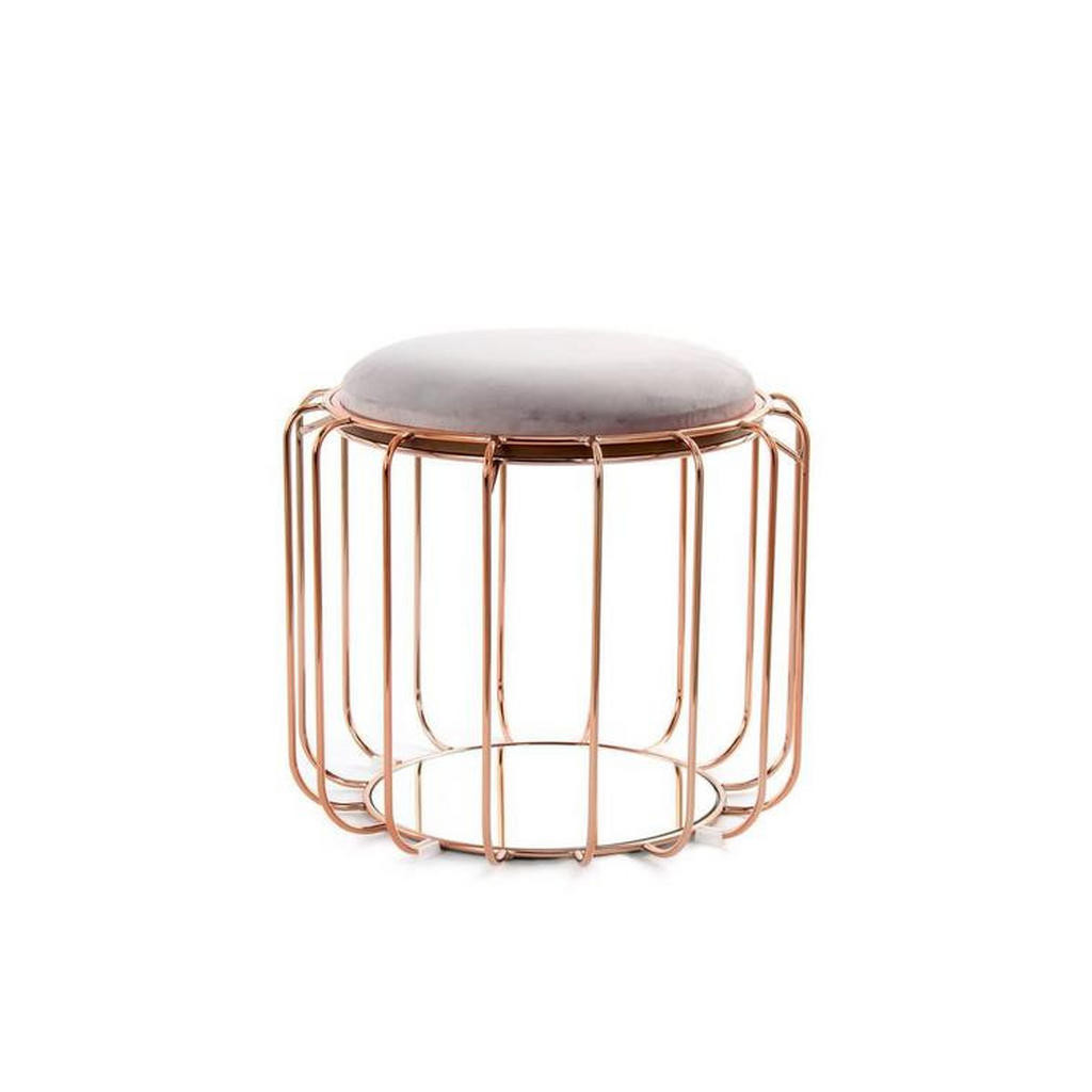 XXXL ODKLÁDACÍ STOLEK, šedá, měděné barvy