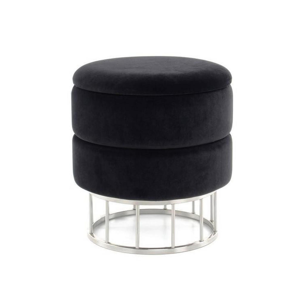 XXXL TABURET, kov, plast, textil, kompozitní dřevo, 37,5/41/37,5 cm