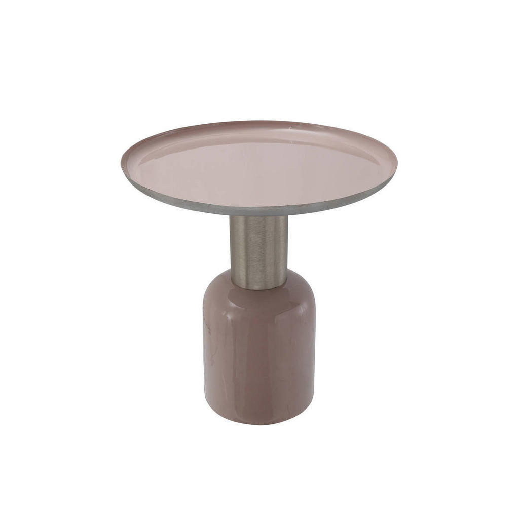 XXXL ODKLÁDACÍ STOLEK, barvy stříbra, starorůžová