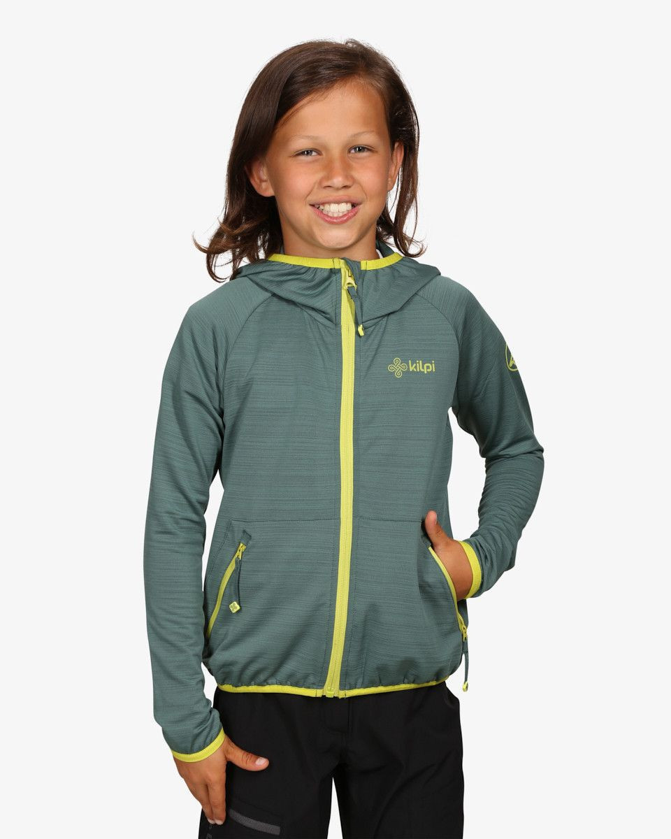 Chlapecká lehká sportovní mikina s kapucí kilpi memphis-jb khaki 110-116