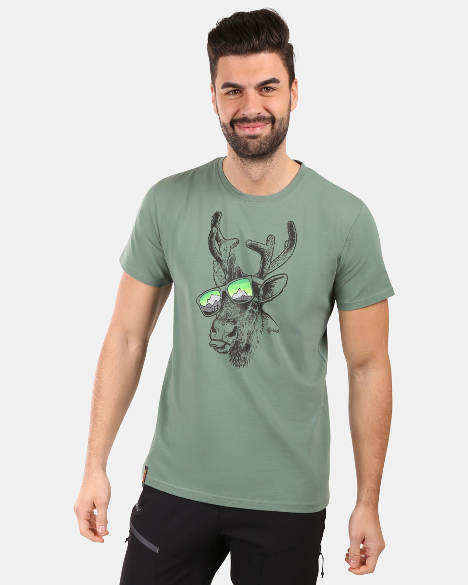 Pánské bavlněné tričko kilpi discover-m khaki 3xl