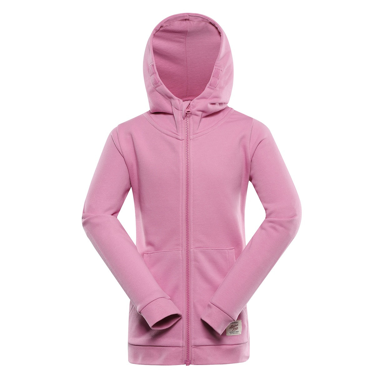 Dětská bavlněná mikina s kapucí alpine pro lokko růžová 104-110