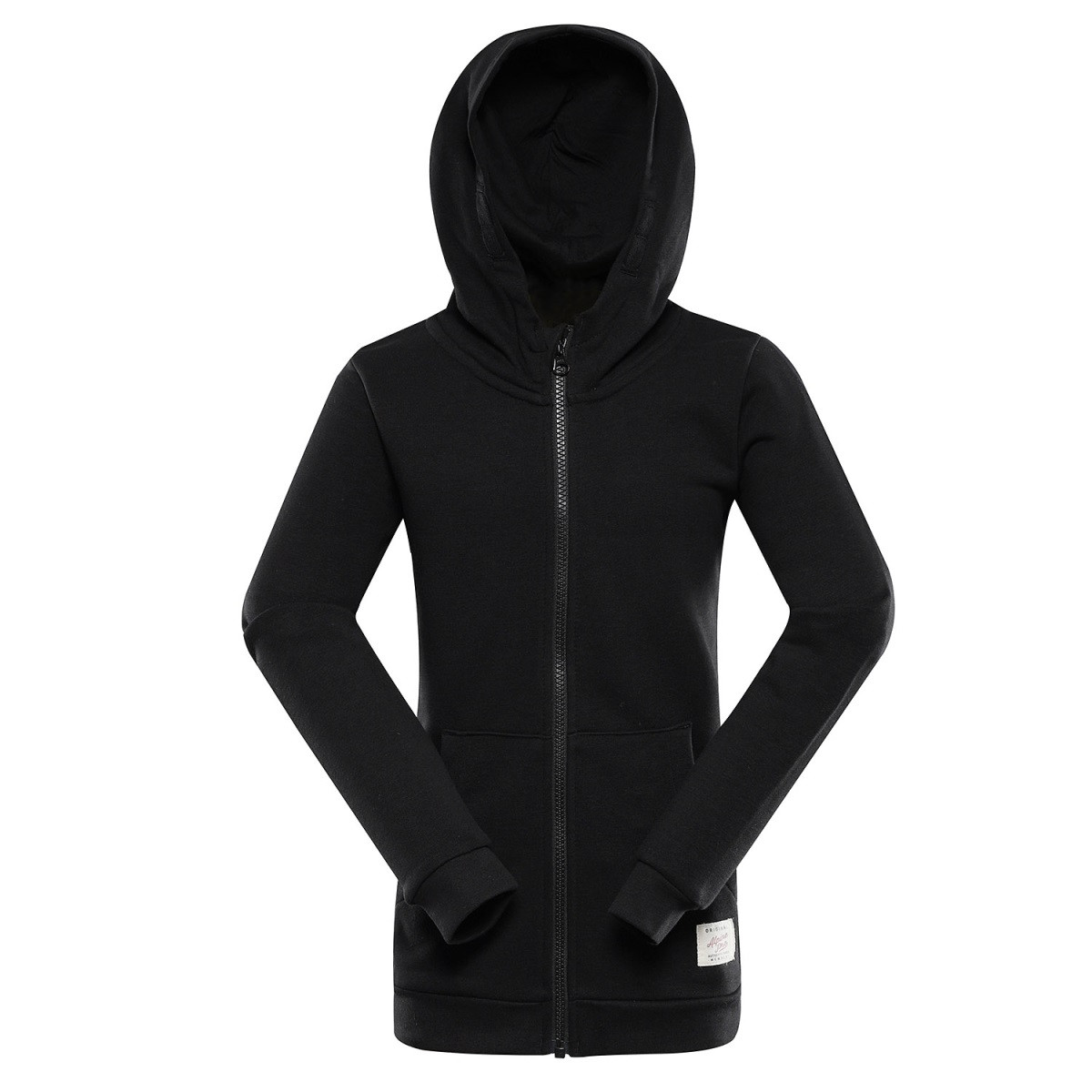 Dětská bavlněná mikina s kapucí alpine pro lokko černá 140-146