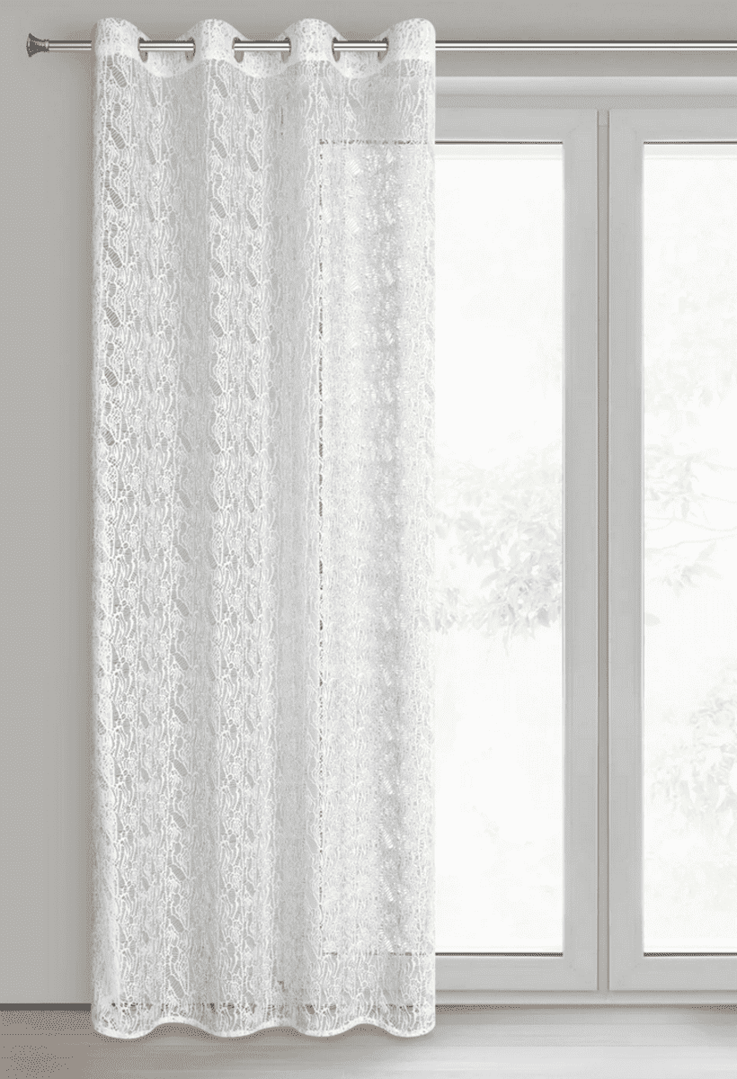 Dekorační vzorovaná záclona s kroužky VIVIEN bílá 140x250 cm (cena za 1 kus) MyBestHome